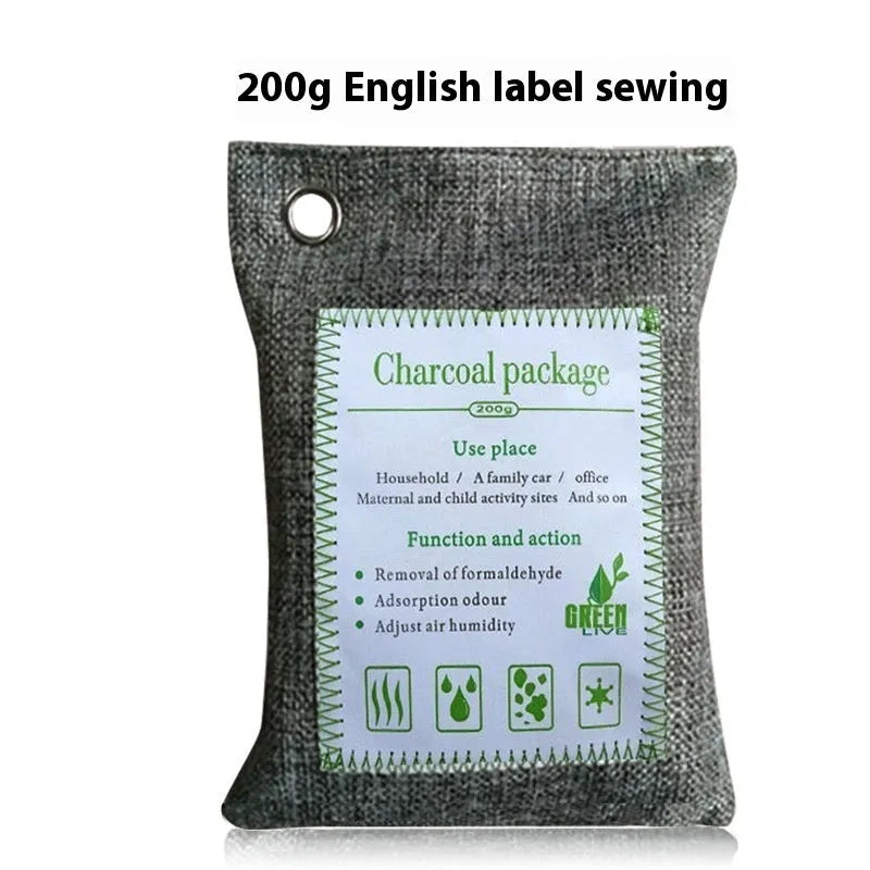 Activated bamboo charcoal bag for formaldehyde removal and air purification in household settings.