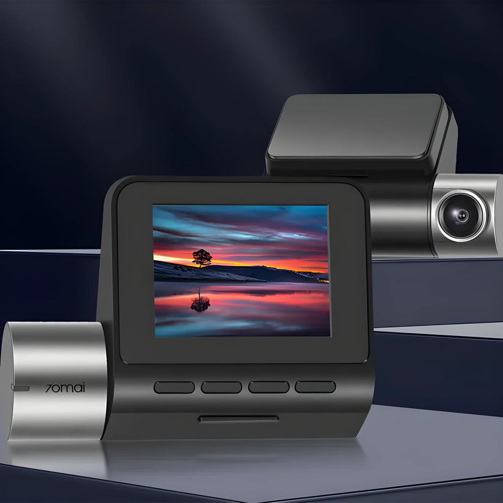 70 Mai A500S rearview mirror dash camera mounted in a car.