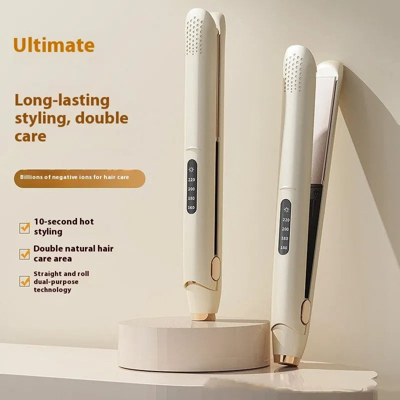 LCD screen hair straightener with multi-gear control in Almond White, Glory Black, or Olive Green colour.