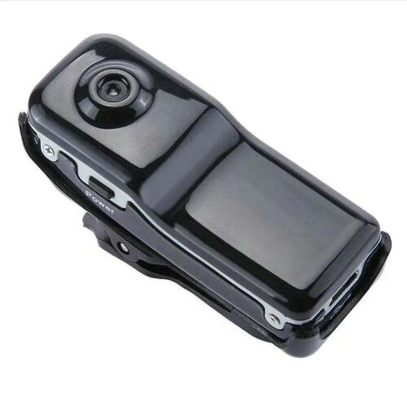 Black mini action camera with USB connection for outdoor sports recording