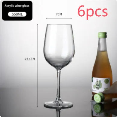 Transparent PC acrylic wine bottle with modern simple design, 300ml or 550ml capacity for party catering