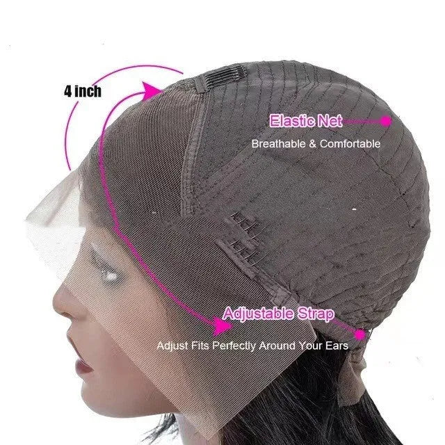 Real human hair lace front headgear for women with 4x4 lace construction in star fashion style