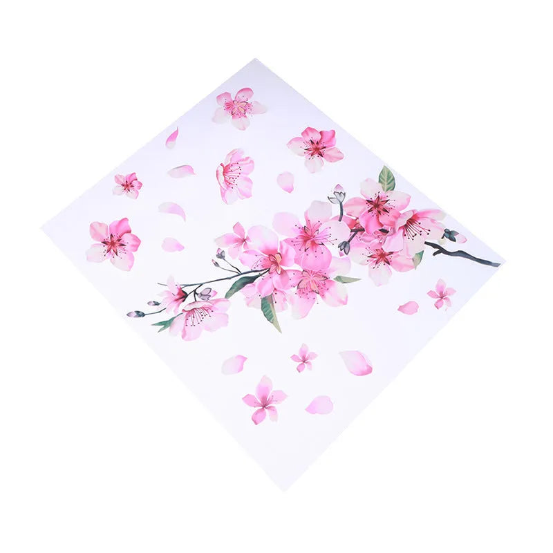 Cherry blossom flower pattern car stickers on vehicle window showing two size options