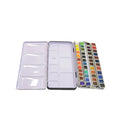 Square tinplate paint box with three-fold design for watercolour pigment storage