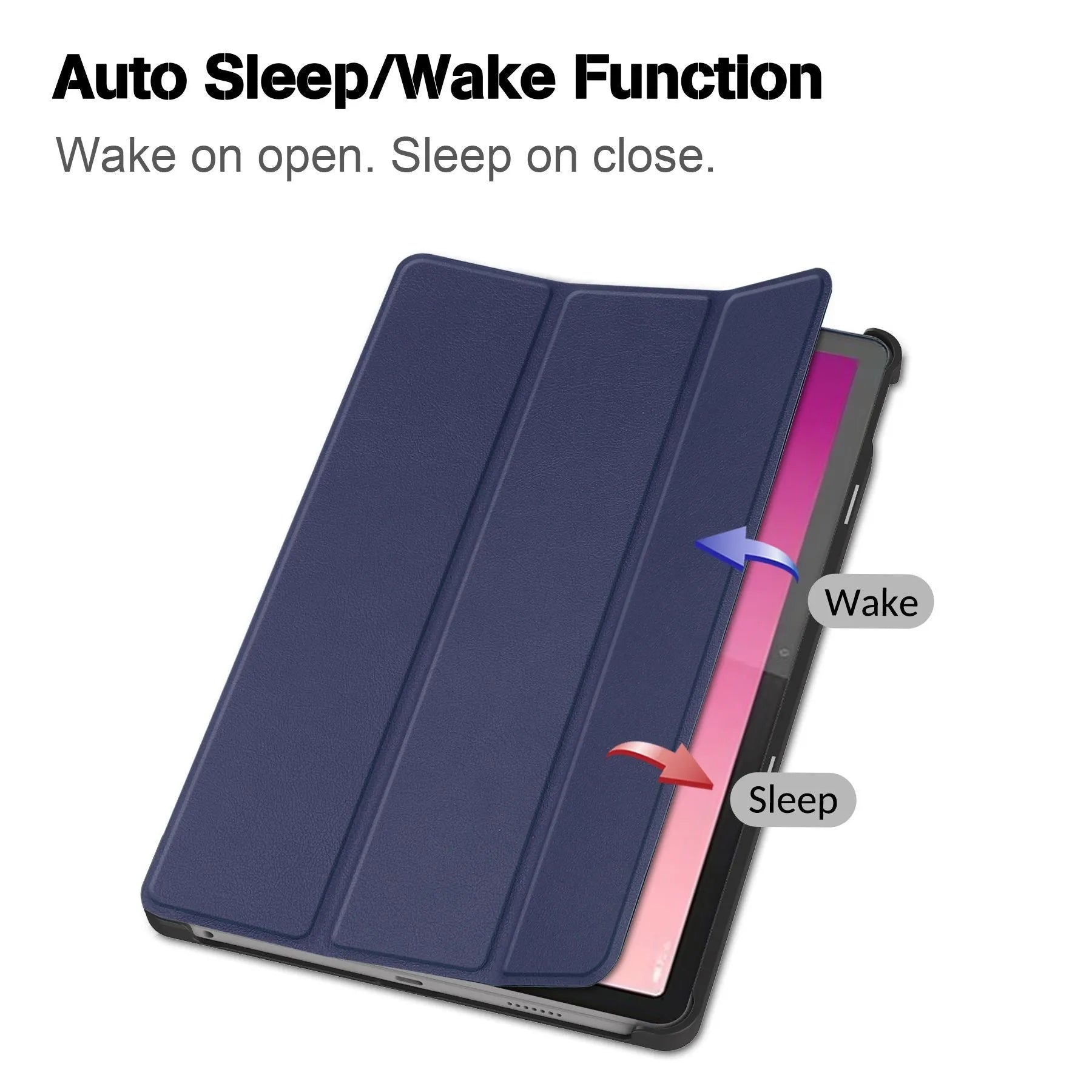 Lenovo Tab P12 protective case in apricot colour with a 3-fold stand open, showing the magnetic closure.