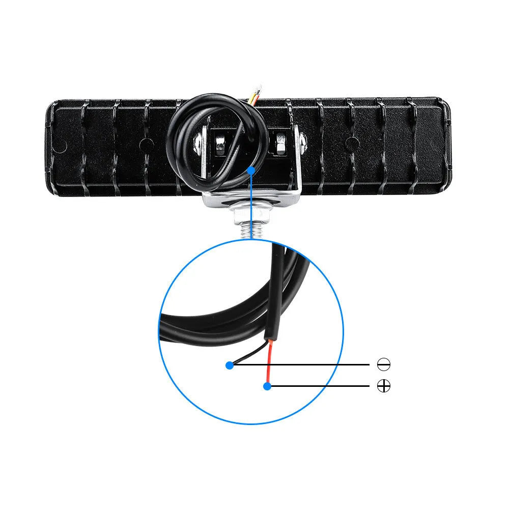 Four white aluminium LED work lights with IP67 rating, suitable for automotive and off-road use.