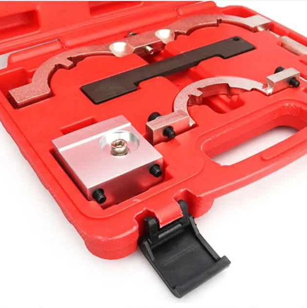Red chrome-vanadium steel timing tool set for Opel 1.4 Oncla LUJ engine repair.