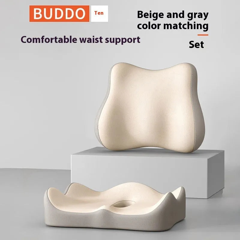 Memory foam seat cushion for office chairs in a grey colour option.