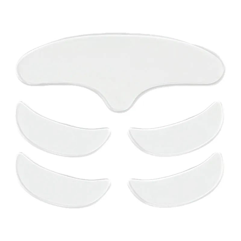Set of 5 reusable silicone anti-wrinkle facial patches for expression line support