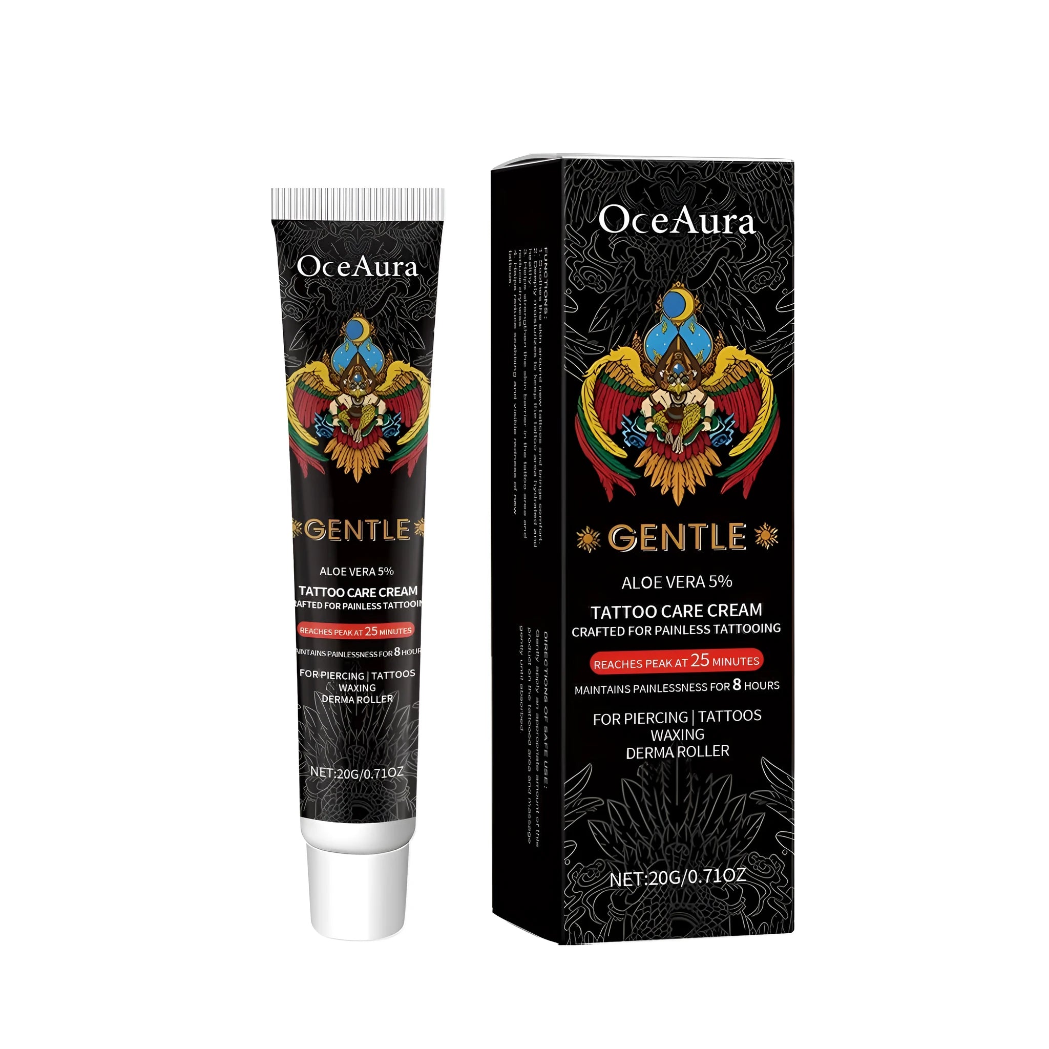 20g tattoo care cream container with aloe vera and glycerin for soothing fresh tattoo aftercare