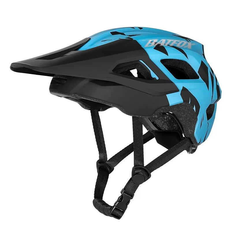 Mountain bike helmet with removable brim in multiple colour options showing ultra light PC EPS construction