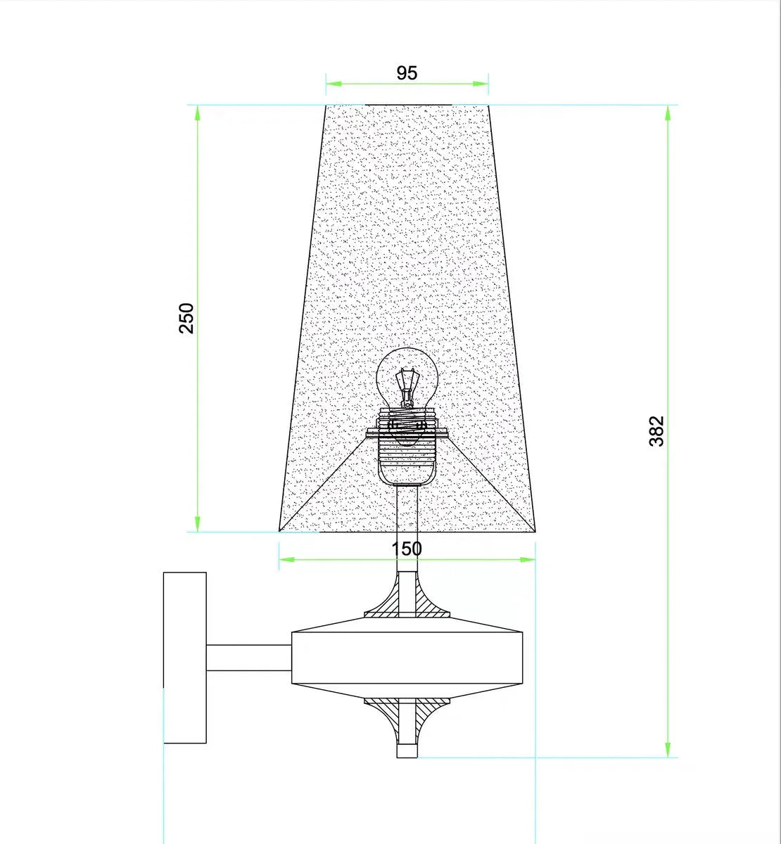 French retro bedside corridor light with red lampshade and single head configuration