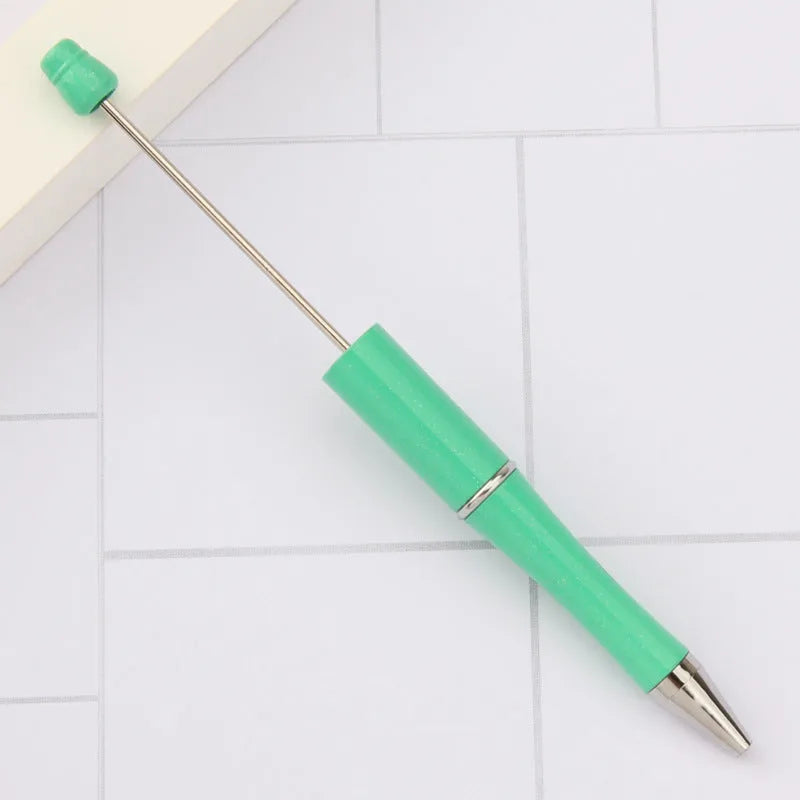 Creative plastic beaded ballpoint pen with spinning chain in multiple colour options
