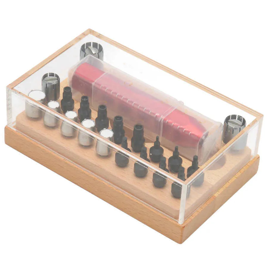 20-piece steel watch repair extracting tube set in storage case for watch and clock repair
