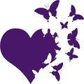 Square butterfly car decoration sticker measuring 15cm, available in six colours