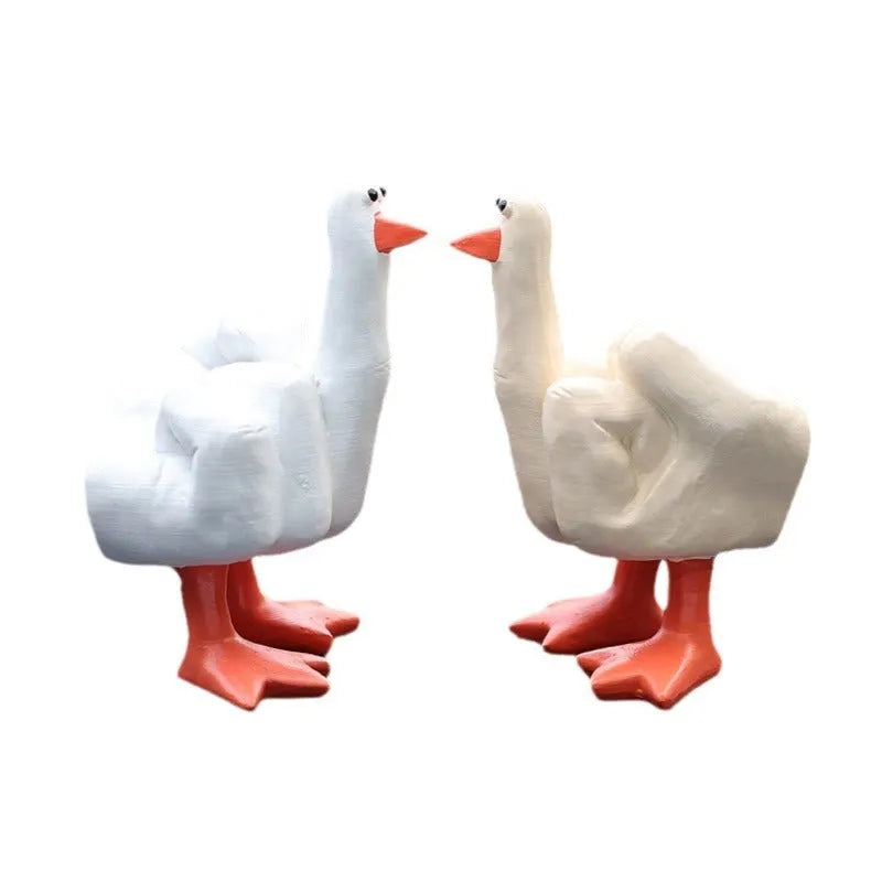 Creative vertical resin middle finger duck car ornament in pink on dashboard