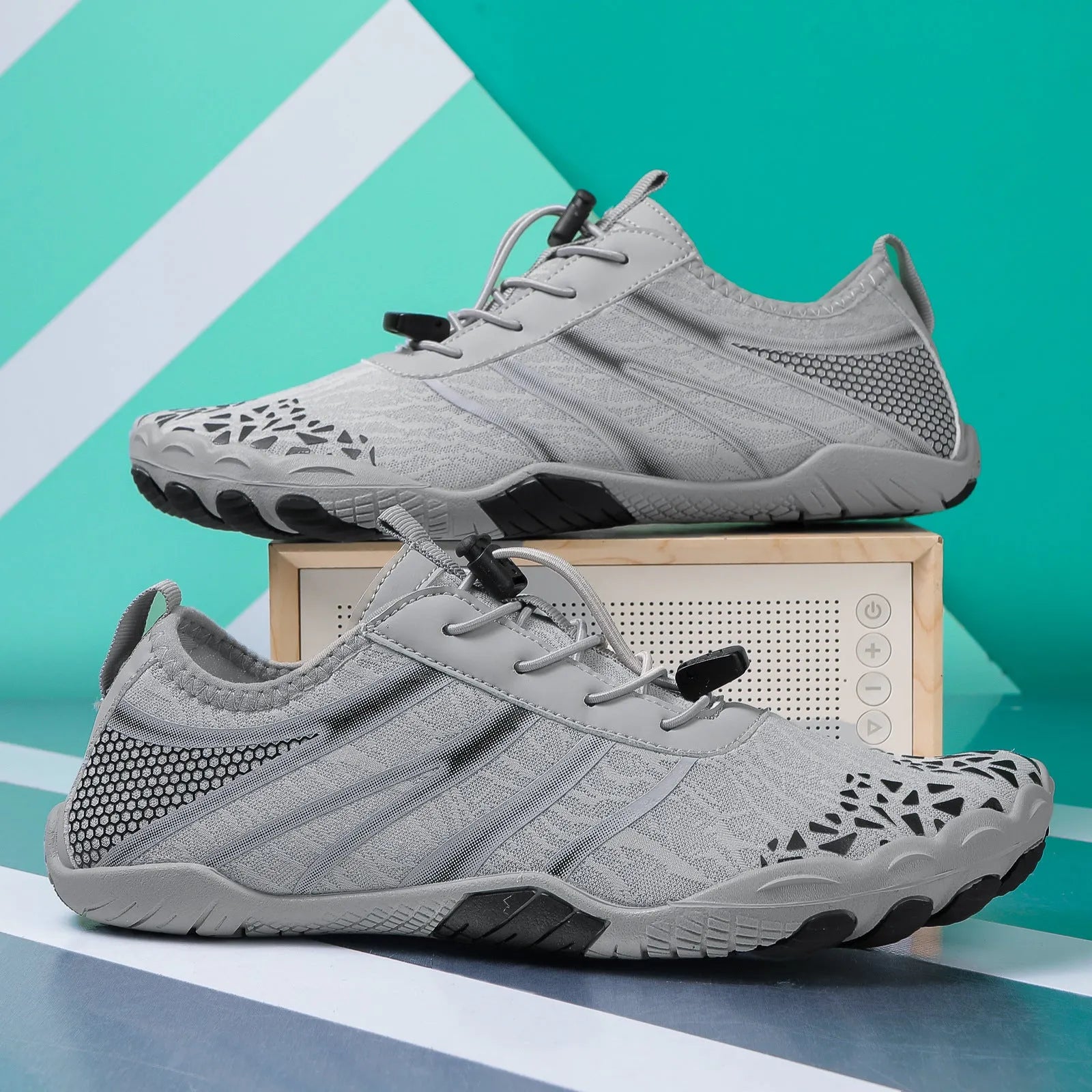 A826 model Lycra stretch fabric beach running shoes for upstream sports, shown in available colours.