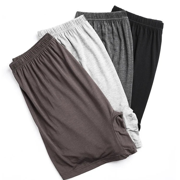 Solid colour men's modal boxer shorts with high waist design in five colour options