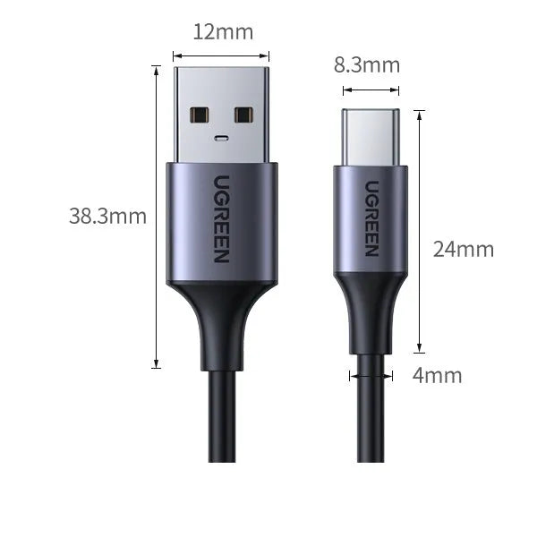 Black Lvlian 1 metre USB charging and data cable for mobile phones and tablets