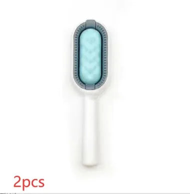 Green plastic pet hair removal comb with disposable adhesive wipes for cats and dogs