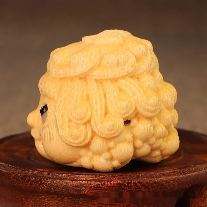 Solid bamboo golden toad princess ornament with 5.0 size measurements for decorative display