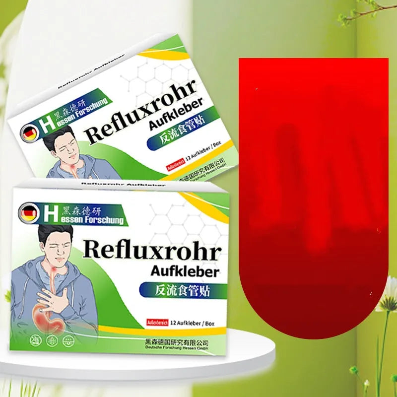 Box of 12 acid reflux patches for heartburn, bloating and indigestion support