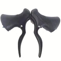 Pair of black aluminium road bicycle brake handles for 22.2mm and 23.8mm handlebars.