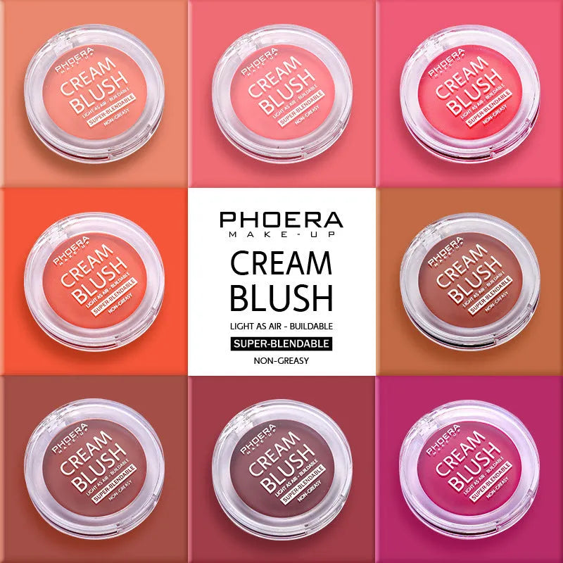 PHOERA Light And Brightening Blush Cream in single colour, eight shades including Freesia and Peach.
