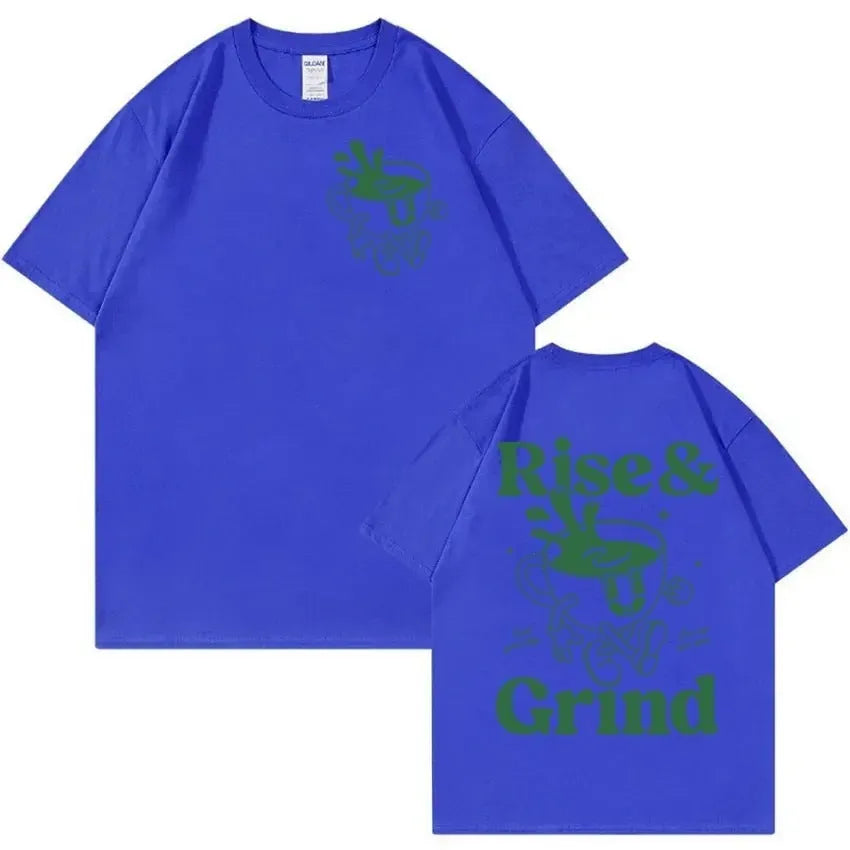 Men's loose fit linen T-shirt with green coffee cartoon design in multiple colour options