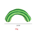 Striped pattern cat pillow toy with noise feature and built-in catnip measuring 23cm