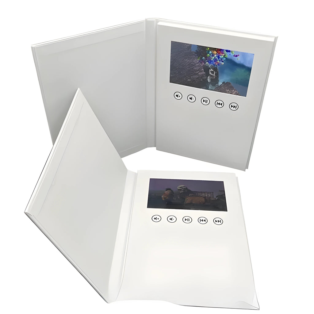 Japanese style blank white hardcover greeting card video book with coated paper and four-colour printing