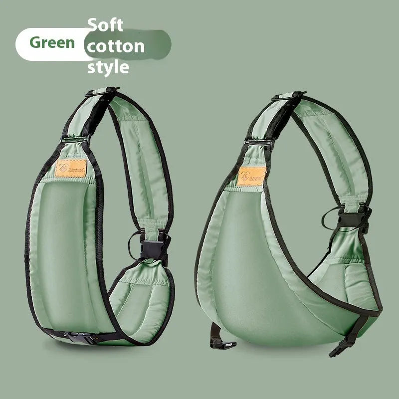 Baby carrier waist stool in a cloth cover, suitable for children 1-48 months with a 25kg load capacity.