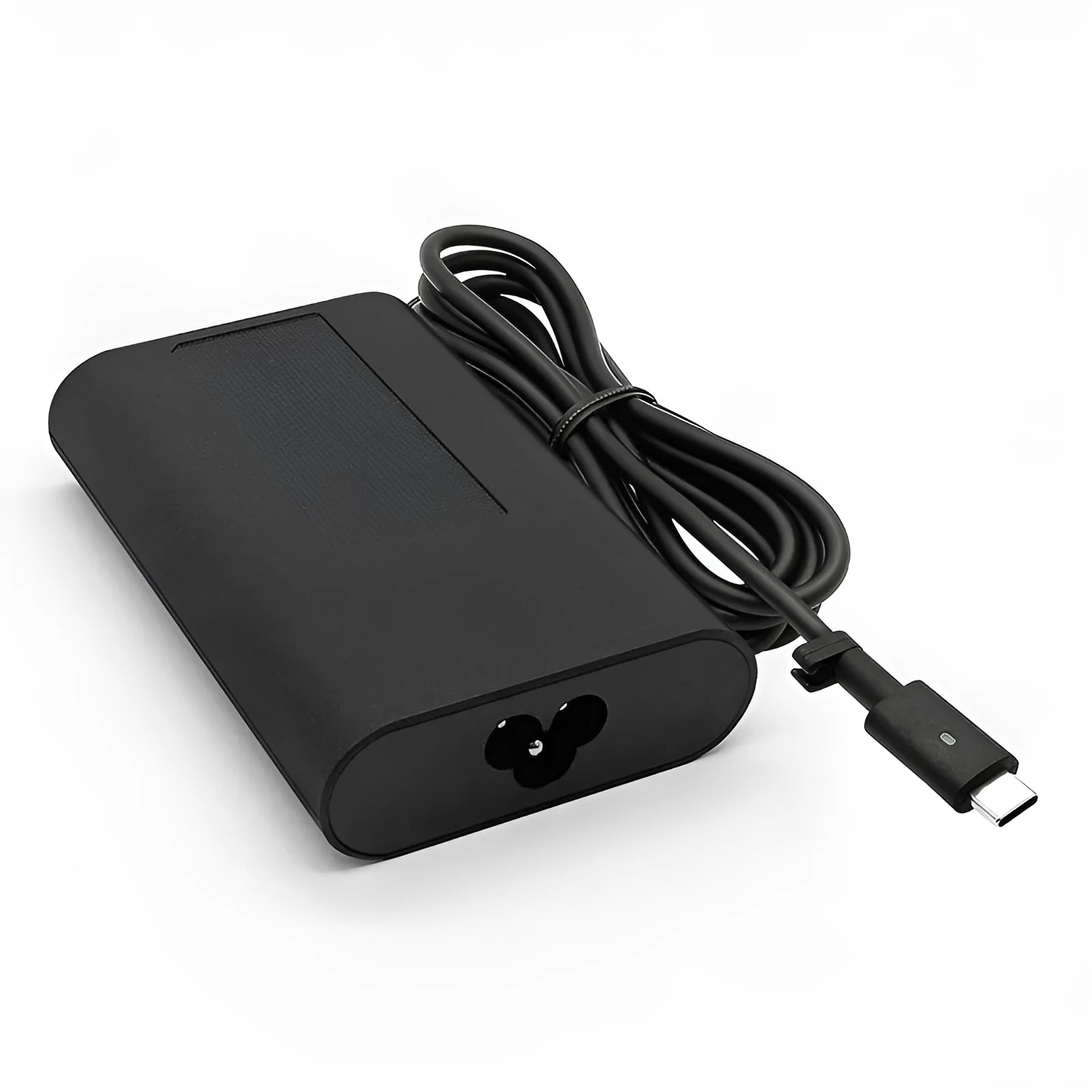 Black 65W laptop Type-C power adapter with multiple international plug cords