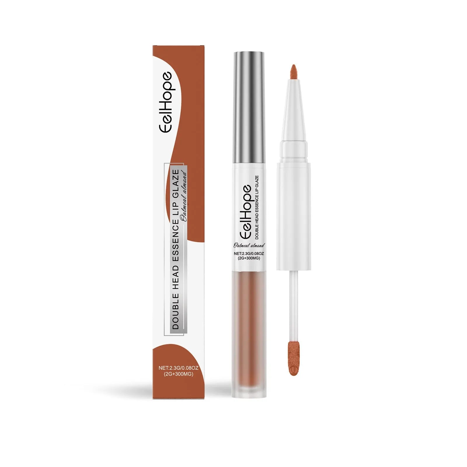 Double-headed lip liner and lacquer pen with lip gloss and a matching eyeliner pencil.