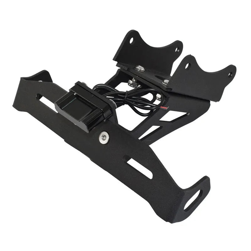 Black aluminium alloy short tail licence plate holder for Honda motorcycles.