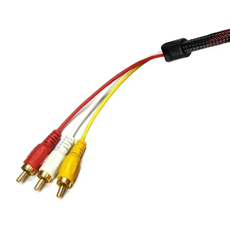 HDMI to AV15 M conversion wire showing both connector ends and 1.5 metre cable length