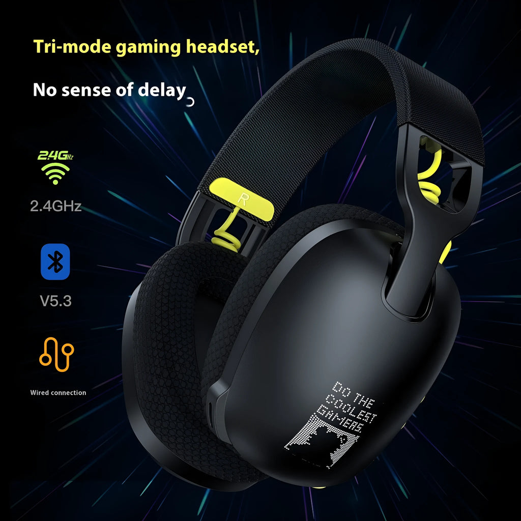Black and white wireless gaming headset with Bluetooth connectivity and noise reduction technology