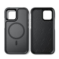 Black shatterproof magnetic phone case for Apple iPhone 12 and 13 series models