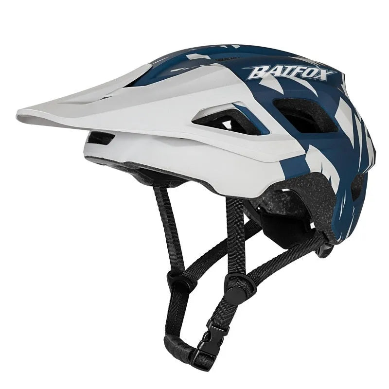 Mountain bike helmet with removable brim in multiple colour options showing ultra light PC EPS construction