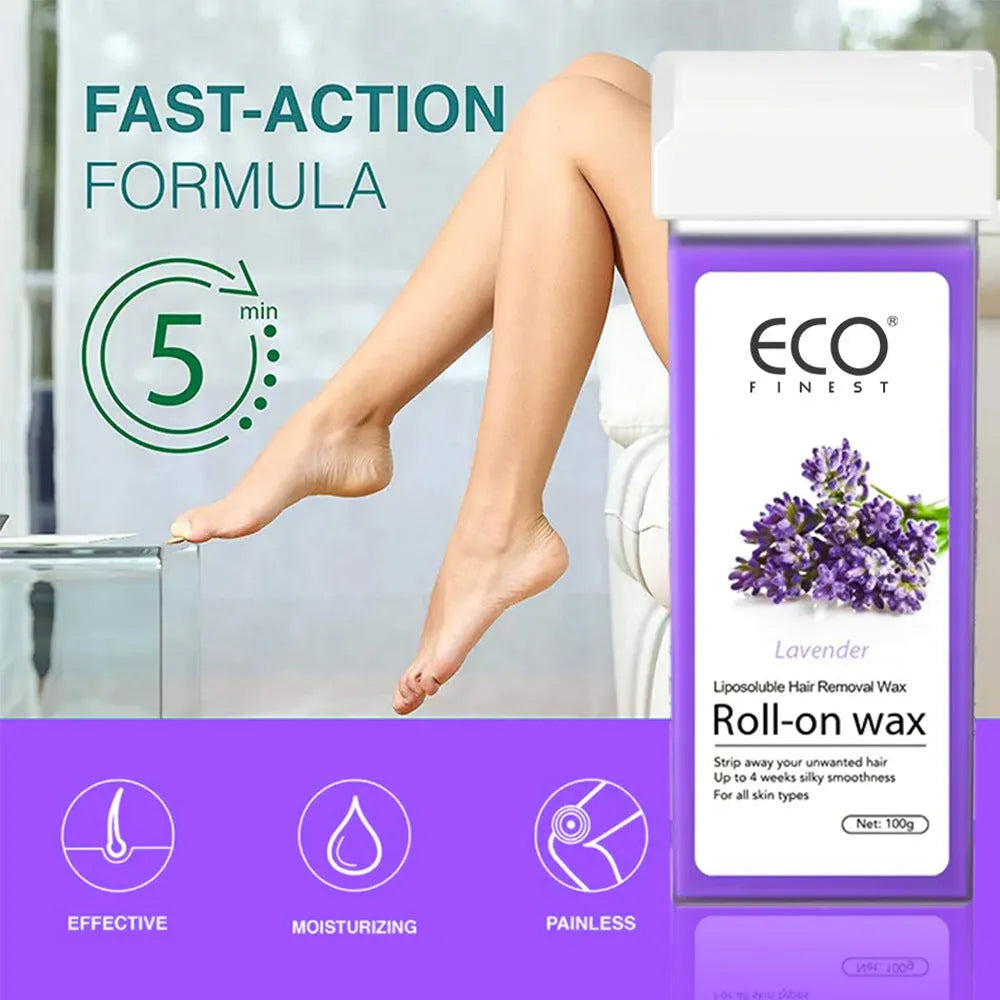 Lavender-scented universal hair removal wax pot for full body treatment on any skin type