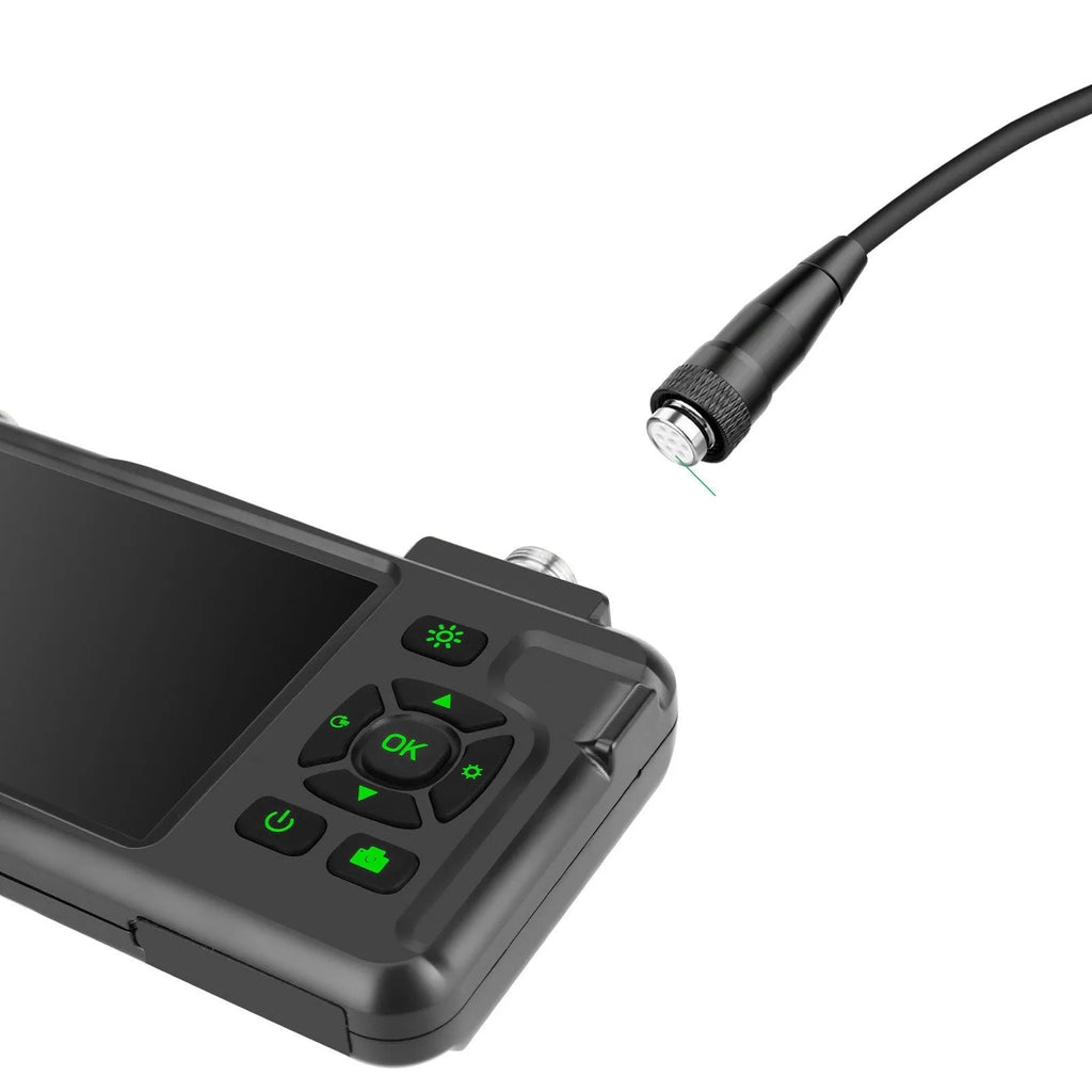 Portable industrial endoscope with 4.5-inch colour screen and 5.5mm dual lens probe