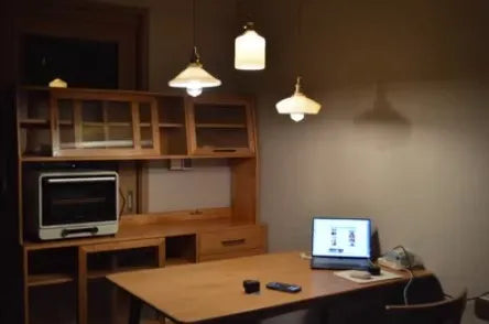 Nordic style glass chandelier with full copper frame and LED light source for dining room