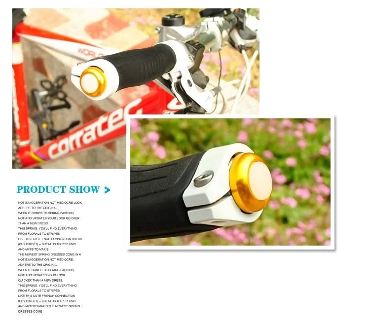 Aluminium alloy bicycle handle blocking light in black, red, blue, silver or gold with white rubber lampshade