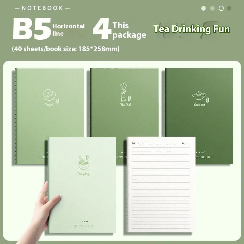 Pack of four gradient colour creative trend notebooks with 60 sheets of 75g wood-free paper each