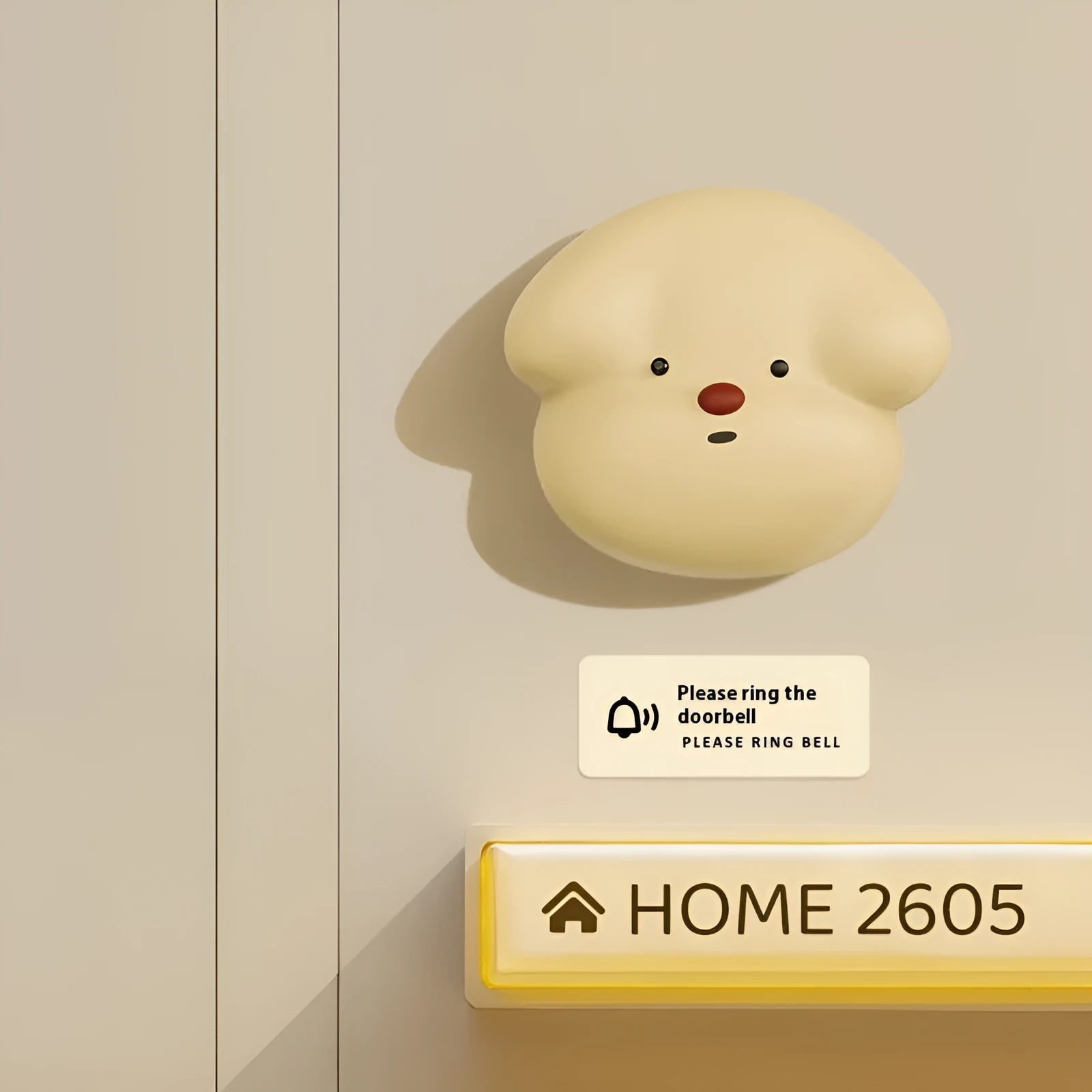 Wireless plug-in household doorbell in milky yellow and white colour options