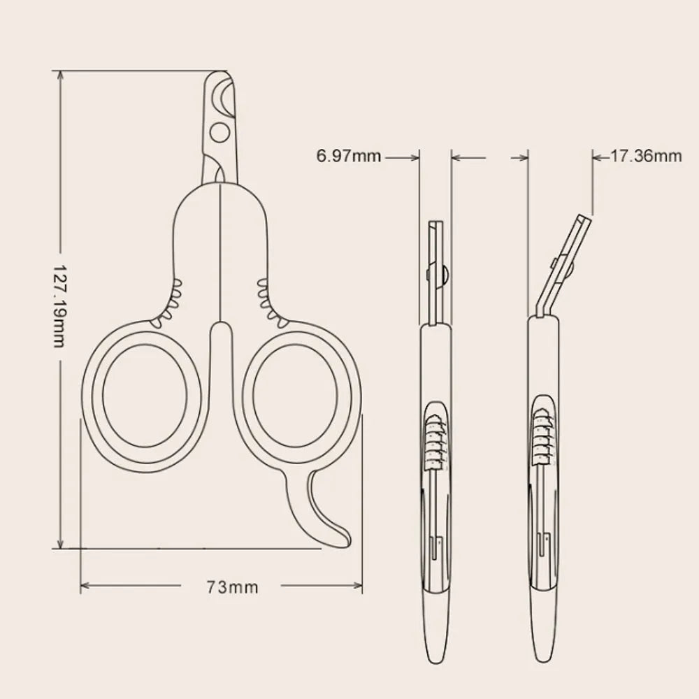 Grey and pink pet nail clippers with curved tips and a rubber-coated anti-slip handle on a white background.