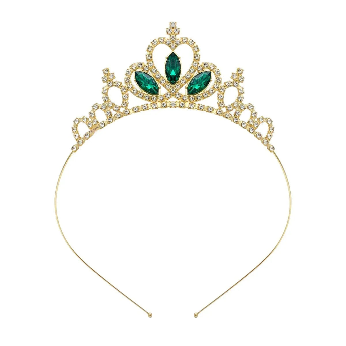 Girl's electroplated alloy princess crown headdress in gold and silver colour variations for birthday parties