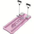Multifunctional supine fitness board with wheels in blue colour for abdominal workouts