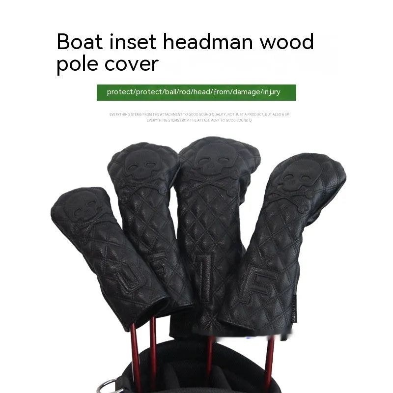 A black waterproof PU protective cover for a golf wooden pole.