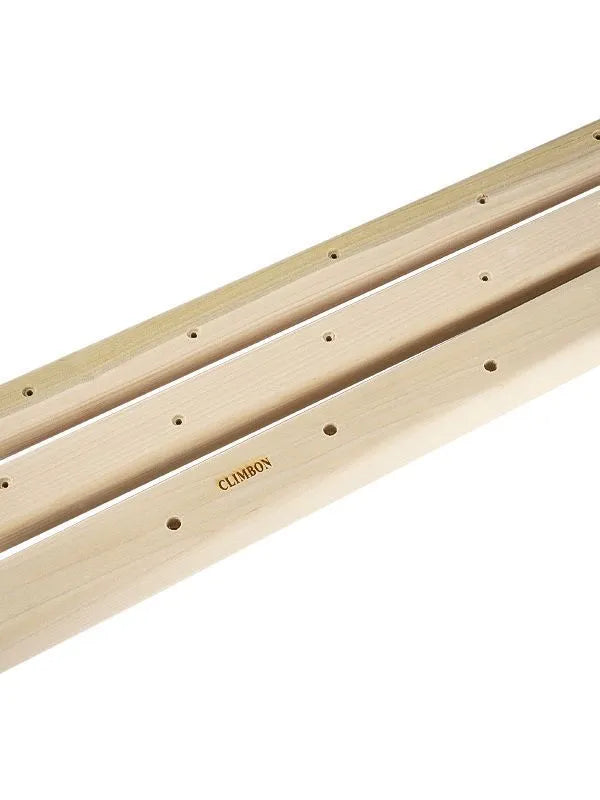 Set of three solid wooden grip training fingerboards in different sizes and thicknesses.